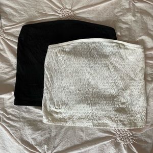 white and black tube top